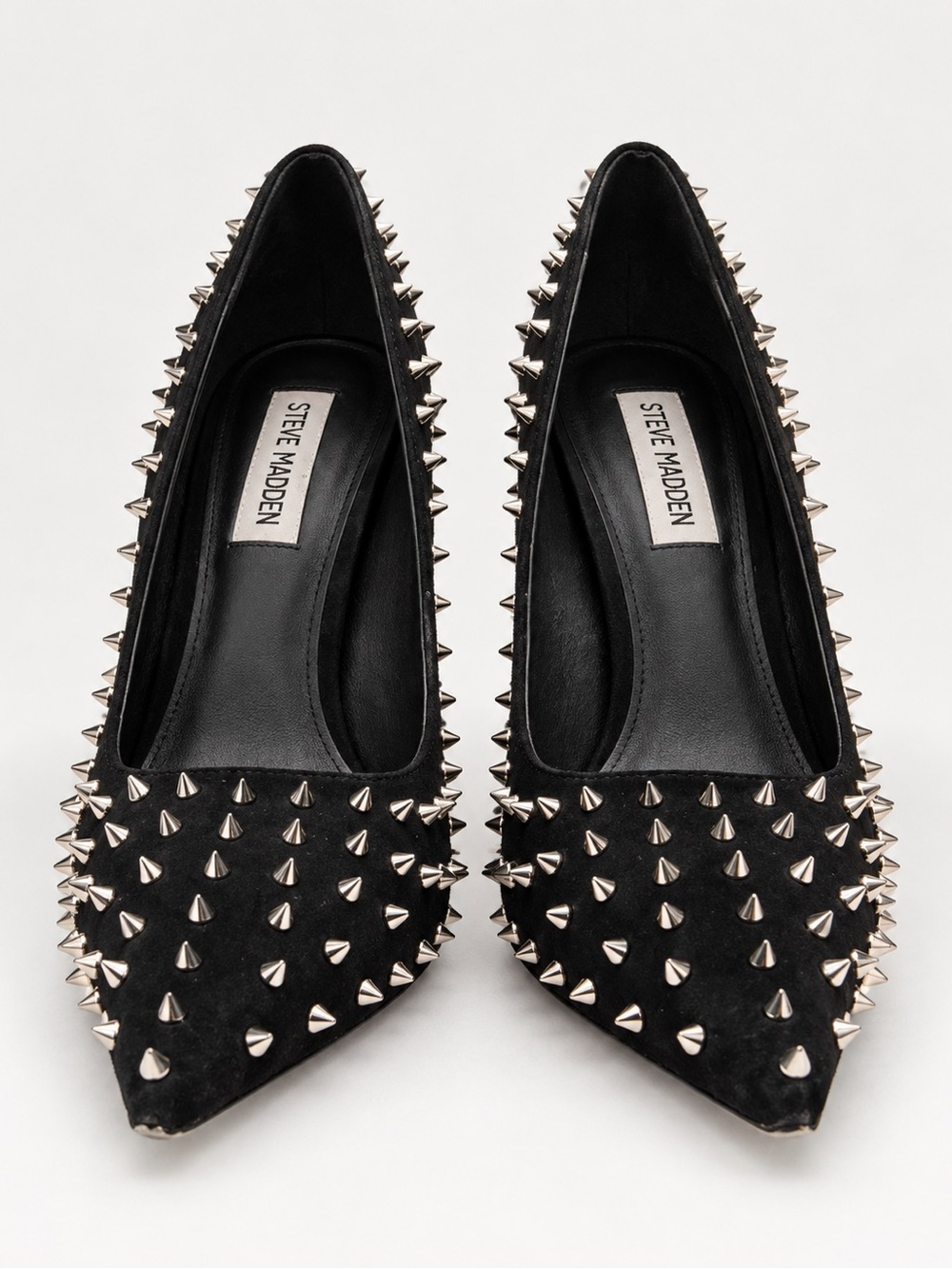 Steve Madden Black Studded Spike Pointed-Toe Heels Size 6.5